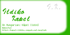 ildiko kapel business card